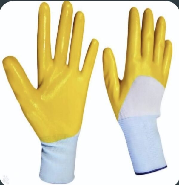 HALF YELLOW COATED GLOVES